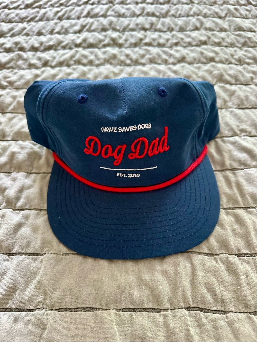 Men’s “Dog Dad” Hat — Blue / Red